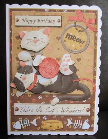 Cute Playful Cats Quick Card Front with Decoupage Featured Gallery Photo
