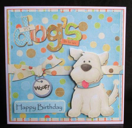 Happy Birthday Its a Dog's Life for Sure Card Front by Johanna Lambert