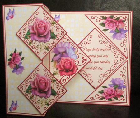 Fold Back Pop-up - Belle Epoque Roses by Johanna Lambert