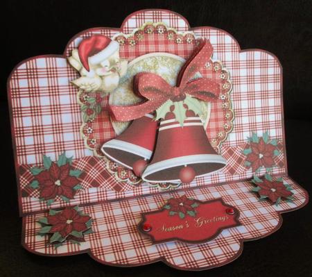 Christmas Bells - Scallop Easel Card Mini-kit by Johanna Lambert