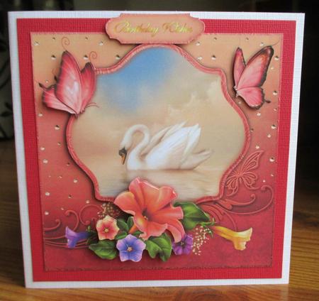 Petunia Swan 8" Square Card Mini-kit by Johanna Lambert