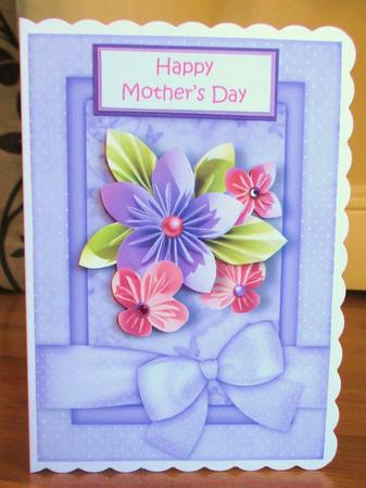 Folded Flowers Leap Birthday Card Front and Step by Step by Johanna Lambert