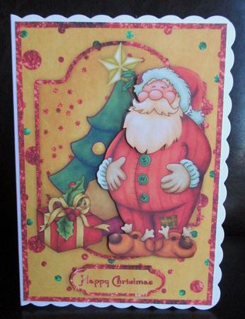 Jolly Santa Card Front with Step by Step by Johanna Lambert