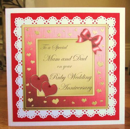 Mam and Dad Ruby Wedding Anniversary Wavy Corner by Johanna Lambert
