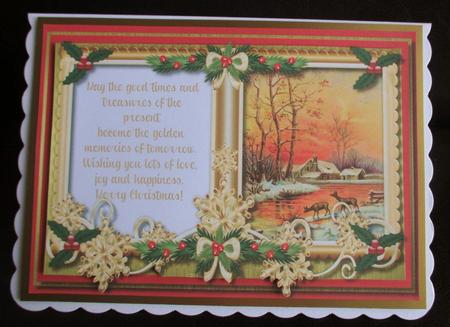 Beautiful Christmas Open Book with Verse, Red by Johanna Lambert