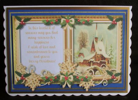Beautiful Open Book with Verse and Scene in Blue by Johanna Lambert