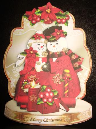 Cute Christmas Holiday Snowmans by Johanna Lambert