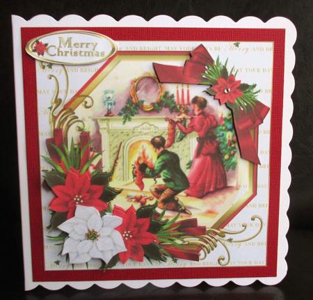 8x8 Vintage Christmas Lets Hang the Stocking Mini Kit by Johanna Lambert
