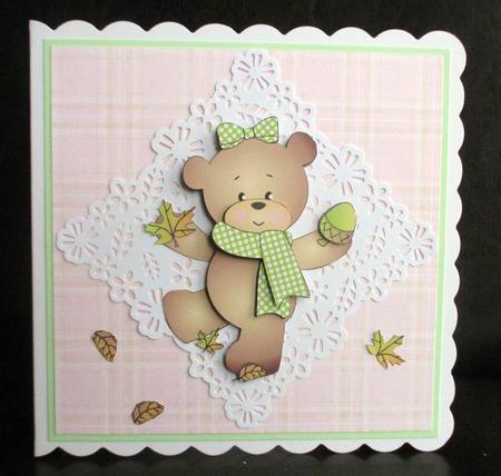 Autumn Bella Teddy Decoupage Sheet by Johanna Lambert