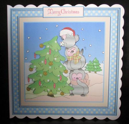 Happy Feet at Christmas 7x7ins Card Front by Johanna Lambert