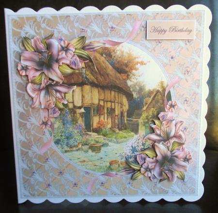 Thatched Roof Cottage Card and Decoupage by Johanna Lambert