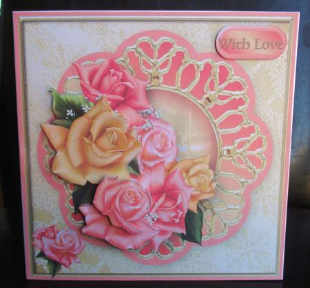 Edwardian Roses Decoupage Card Front by Johanna Lambert
