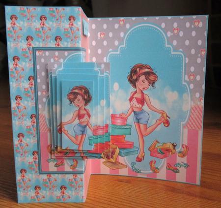 A Girl Loves Shoes Fold Back Card with Toppers by Johanna Lambert