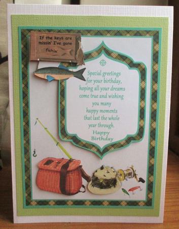 Fishing Decoupage and Verse by Johanna Lambert