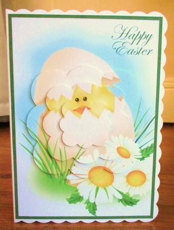 Easter Chicken in Egg Scalloped Pyramid by Johanna Lambert