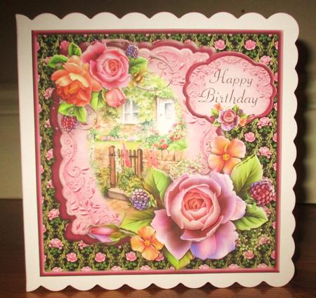 Roses Various Occasions Square Card Topper by Johanna Lambert