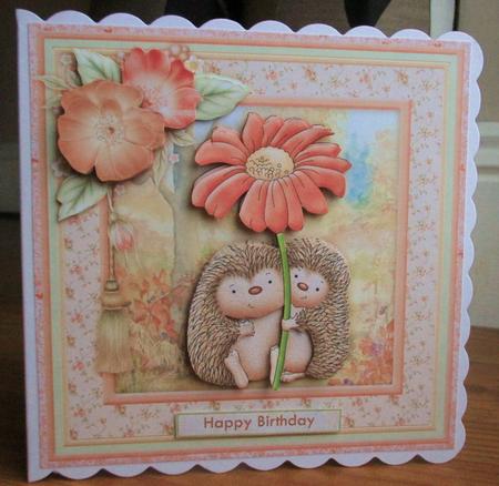 Hedgehog Blossom 8x8 Mini Kit & Decoupage by Johanna Lambert