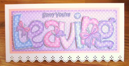 Sorry You're Leaving Butterflies Large Dl with 3D Decoupage by Johanna Lambert