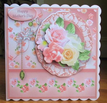 Pink Posy Cameo Card Mini Kit by Johanna Lambert