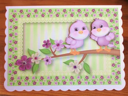 Spring Flowers Birdie Birthday by Johanna Lambert