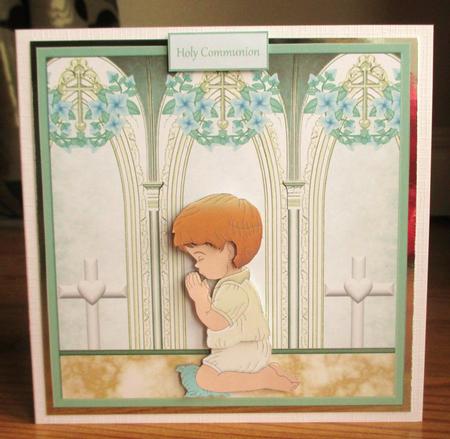 Boy Comfirmation Card with Decoupage by Johanna Lambert