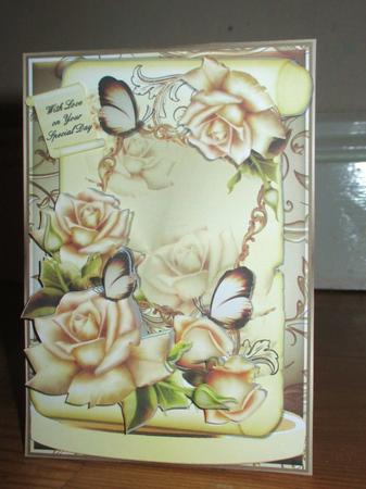 Vintage Champagne Rose Scroll by Johanna Lambert