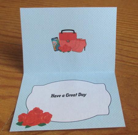 Red Handbag, Boots, Roses & Smartphone Insert by Johanna Lambert