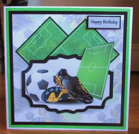 A Game of Football Card with Decoupage by Johanna Lambert