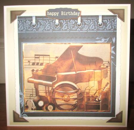I Love Music Card with Shaped Layers by Johanna Lambert