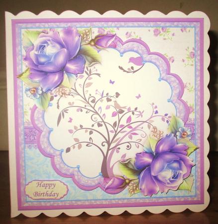 Birds in Tree & Roses 8x8 Mini Kit & Decoupage by Johanna Lambert