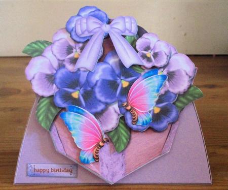 Mini Kit Basket Pansies by Johanna Lambert