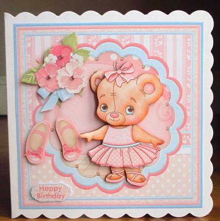 Ballerina Bear 8x8 Mini Kit & Decoupage with Ages by Johanna Lambert