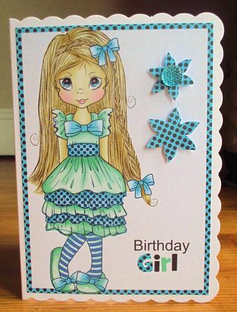Birthday Girl Poppy Card Topper by Johanna Lambert