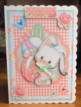 Cute Bunny Run Card Topper by Johanna Lambert