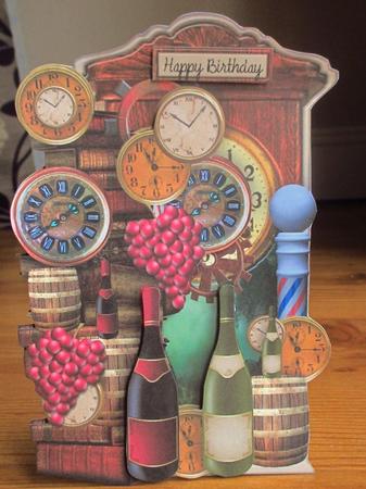 Wine O'clock Male Card by Johanna Lambert