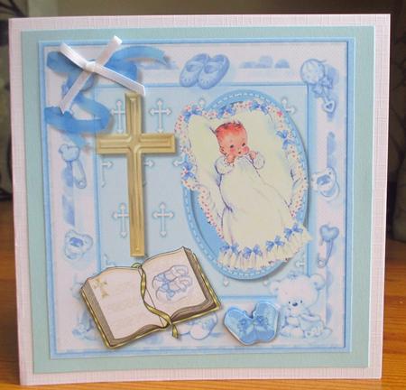 Beautiful Christening Card for a Boy by Johanna Lambert