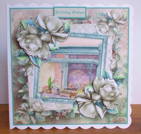 The Vintage Flower Shop Card with Decoupage by Johanna Lambert
