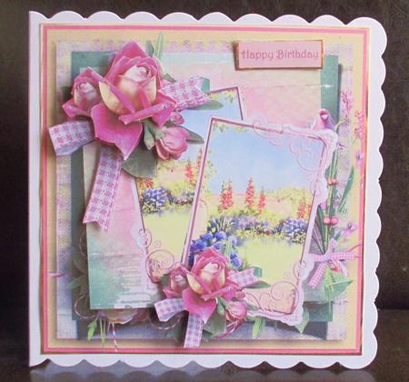 English Cottage Garden Card with Decoupage by Johanna Lambert