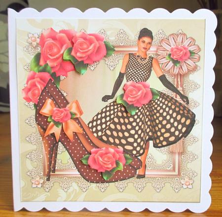 Pretty Shoes in Lace Frame with Roses by Johanna Lambert