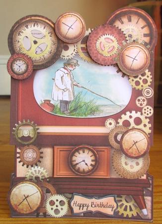 Fishing T.v Male Card by Johanna Lambert