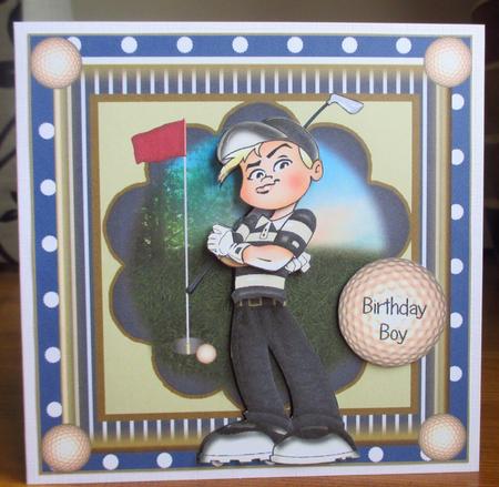 The Little Golfer Card Front Kit by Johanna Lambert
