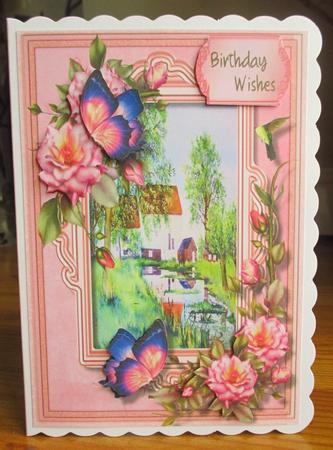 Beautiful Water Mill , with Roses and Butterfly's by Johanna Lambert