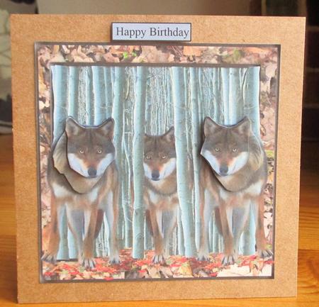 Forrest of Wolves Topper with Decoupage by Johanna Lambert
