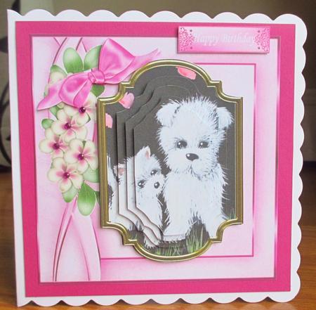 Cute Westies, with Heart & Flowers with Bow 8x8 Mini Kit by Johanna Lambert