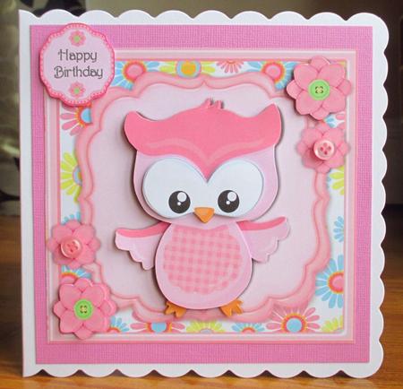 Gorgeous Little Pink Owl with Flowers 8x8 Mini Kit by Johanna Lambert