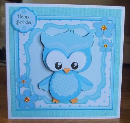 Cute Baby Blue Owl 8x8 Mini Kit by Johanna Lambert