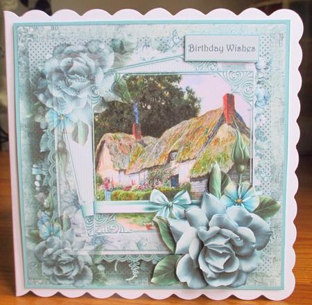 New Cottage Home Card with Decoupage by Johanna Lambert
