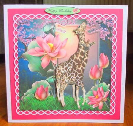 Lotus Flower Giraffe Topper with Decoupage by Johanna Lambert
