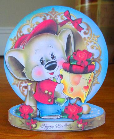 Cute Mouse with Cheese Card Kit by Johanna Lambert
