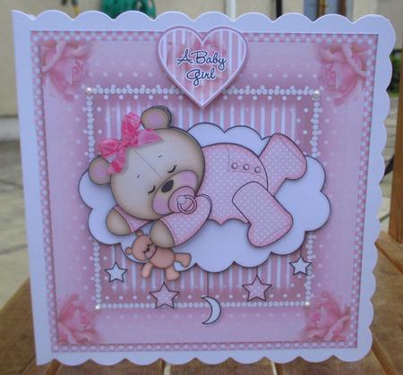 Baby Girl Sleeping Teddy Mini Kit by Johanna Lambert